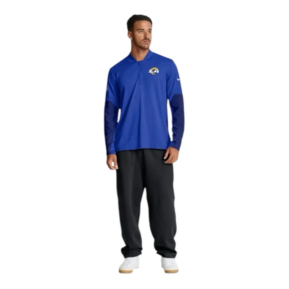 Nike X NFL Men's Los Angeles‎ Rams Dri-Fit Quarter Zip Pullover Blue Size XL
